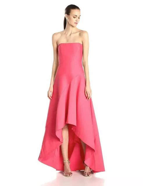 HALSTON HERITAGE Women's Silk Faille Strapless Structured Evening Dress NWT $695