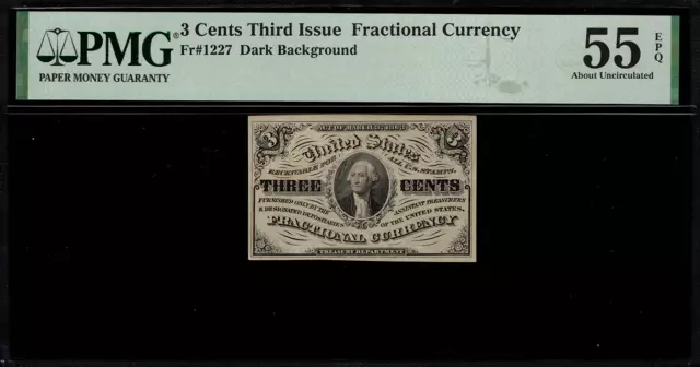 Fr-1227 $0.03 Third Issue Fractional Currency - 3 Cents - PMG 55 EPQ