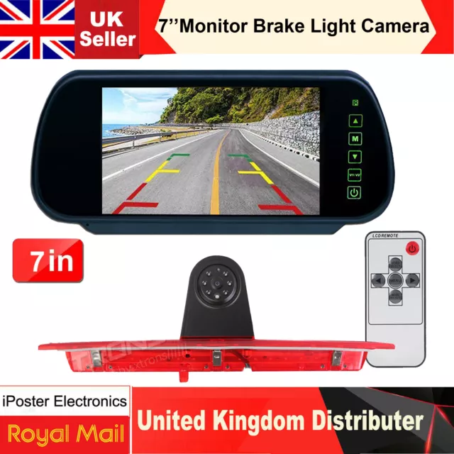 7" Monitor Ir Reversing Reverse Camera Lcd Brake Light For Ford Transit 350 Mk8