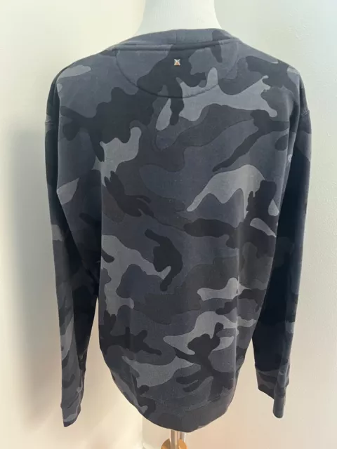 Auth. VALENTINO Rockstud S M Sweatshirt Camouflage Black Gray Top Crewneck $2200 3