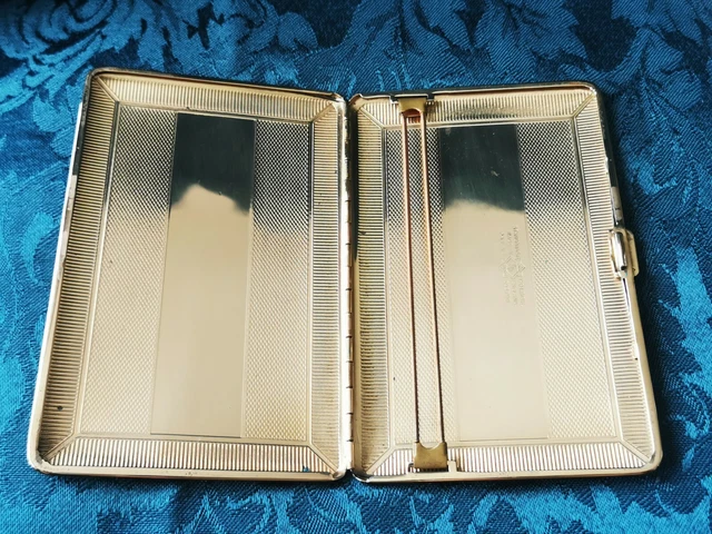ART DECO GUILLOCHE Gold Cigarette Case 1920s Emu Brand Goldoid PAT NO ...