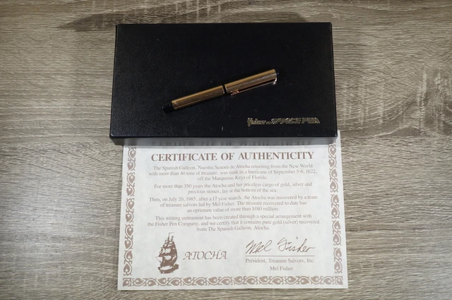 MEL FISHER ATOCHA Gold Space Pen w/ COA Gold from the Atocha