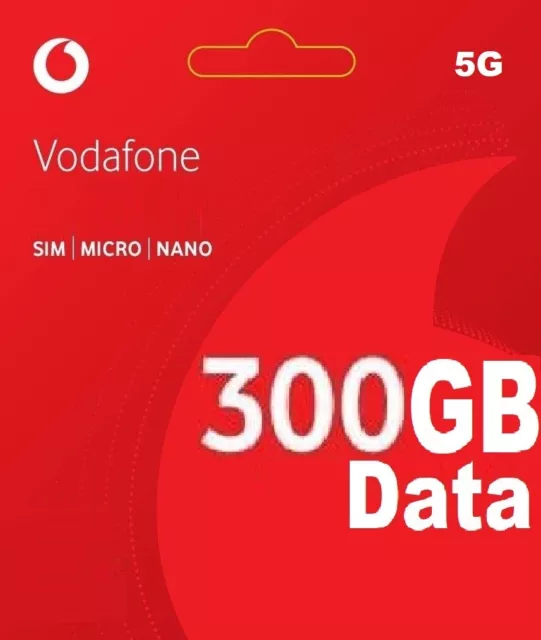 💥 300GB Data Vodafone Broadband SIM Card PAYG for Voxi Mobile Tab Router PS4