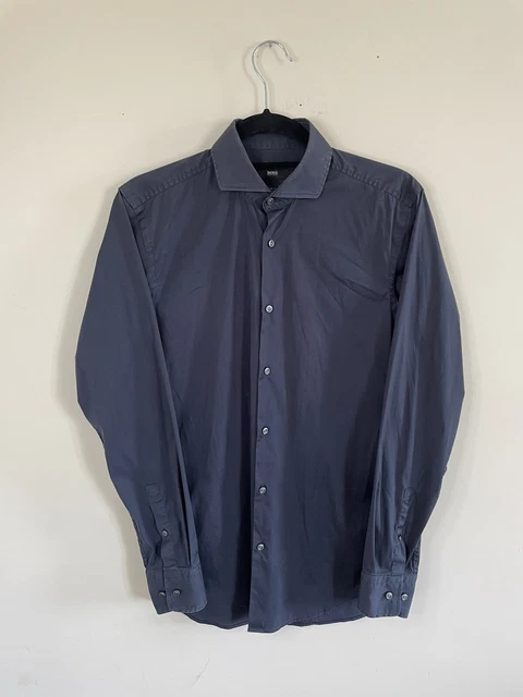 HUGO BOSS JASON Shirt Slim Fit Mens 15.5 Neck White L S 9.99