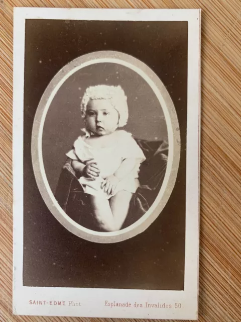 Photo Carte de Visite CDV Portrait enfant bébé 1860 Saint Edme Paris