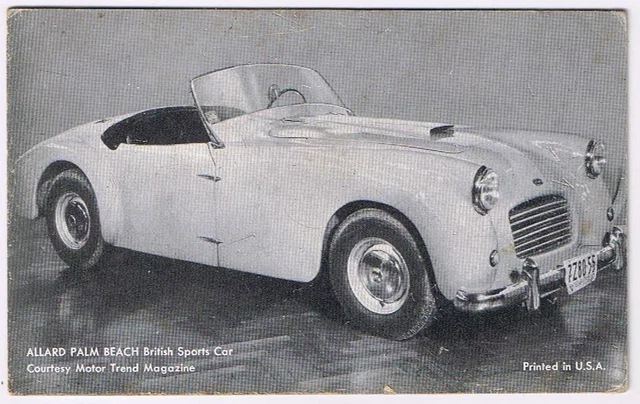 Allard Advertising Card Allard Palm Beach British Sports Car Arcade Card B