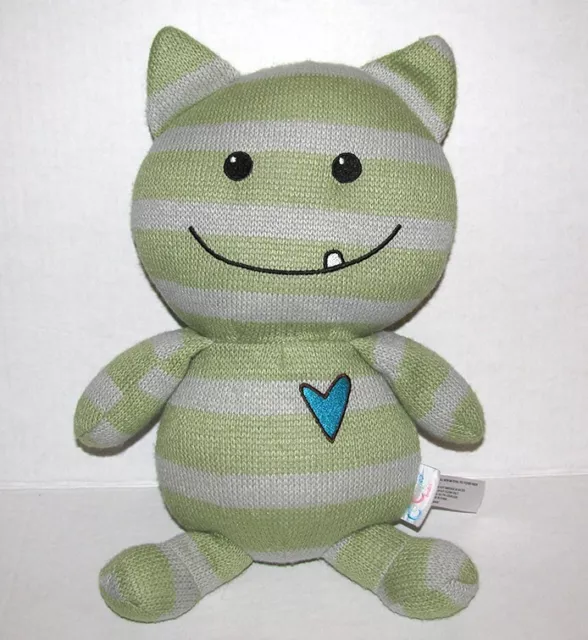 CoCaLo Baby Peek-A-Boo Monster Green Stripe Plush Stuffed Toy 13 Inch