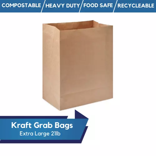 Brown Paper Bags Without Handles Kraft Food Takeaway Carrier Bags SOS Grab Bags