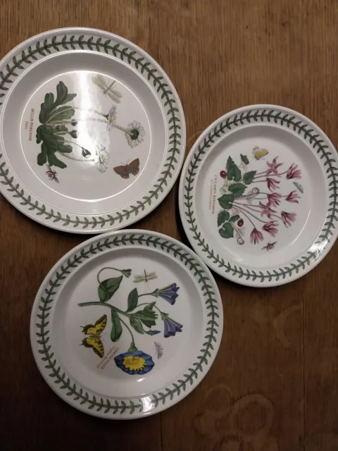 3 Portmeirion Botanic Garden side plates