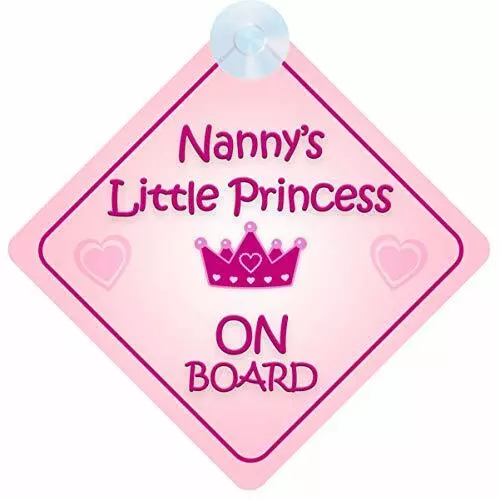 mybabyonboard UK Nannys Little Princess on Board Car Sign for ChildrenBaby Gir