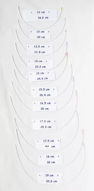 BRA UNDERWIRE REPLACEMENT Wire for Various Sizes Coated Metal