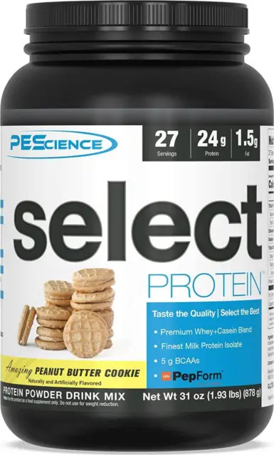 Select Protein de PEScience, 27 porciones galleta de mantequilla de maní