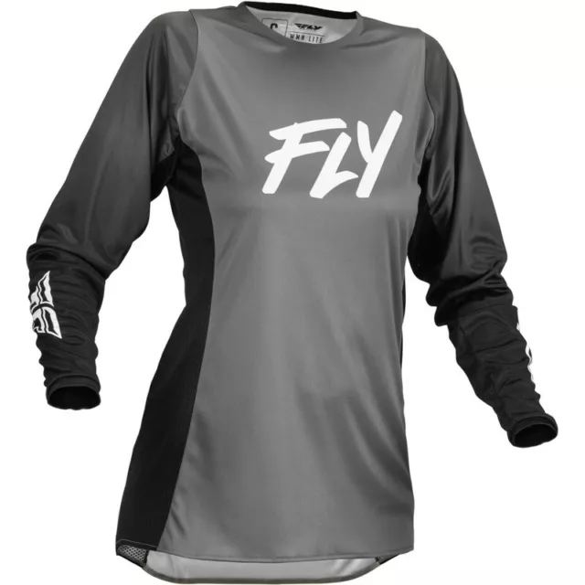 NEW Fly Racing Lite Grey/Black Womens Motocross Dirt Bike Jersey