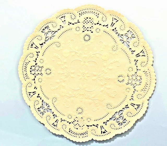 50 Pcs. 12" Round White French Lace Paper Doilies Placemats