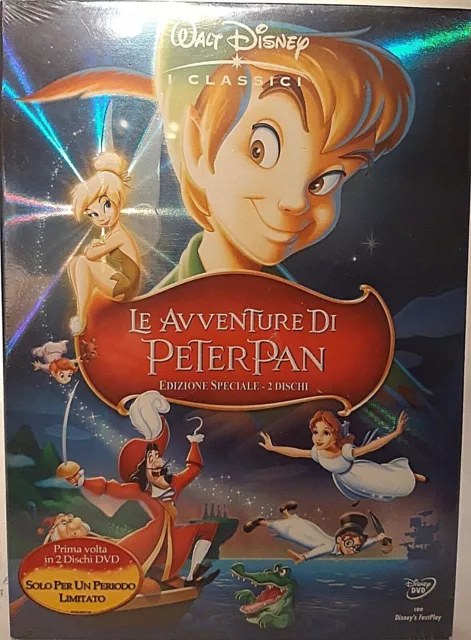 LE AVVENTURE DI PETER PAN - Ed. Speciale 2 DVD Walt Disney con SLIPCOVER NUOVO