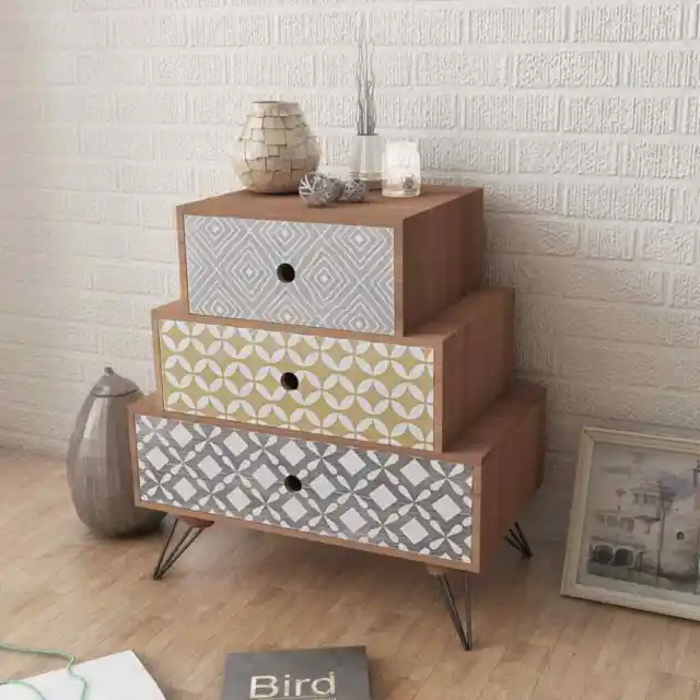 3 Drawer Bedside Cabinet Bedroom Storage Unit Lamp Stand Side Table Nightstand