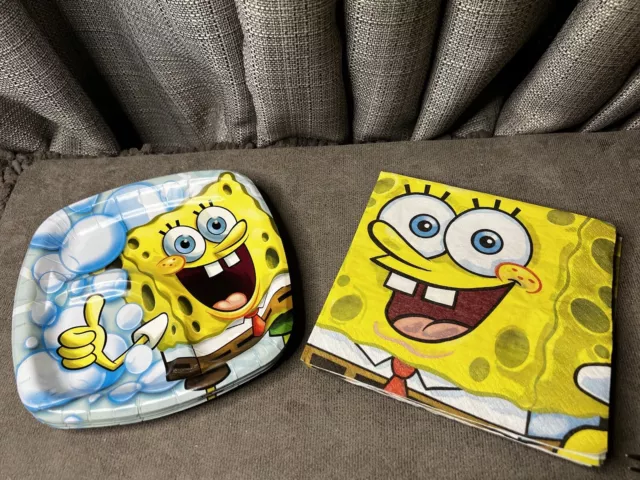 SpongeBob SquarePants Party Supplies Plates Napkins Lot Bundle