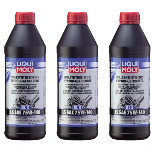3x 1 Liter Liqui Moly 4421 Vollsynthetisches Hypoid-Getriebeöl (GL5)LS SAE 75W-1