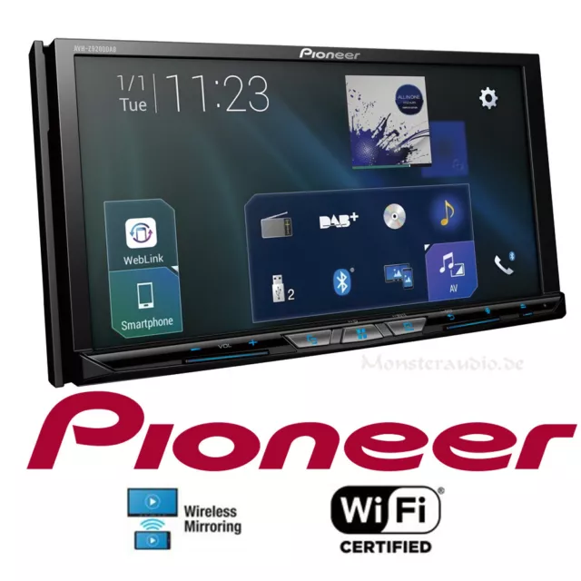 Pioneer AVH-Z9200DAB 2-DIN 7" DAB+ Autoradio WiFi Apple CarPlay Android Auto