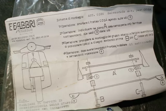 M29) Vespa Cosa 125 200 Sturzbügel Montage Zubehör FRONT Fabbri 0386 Träger 3