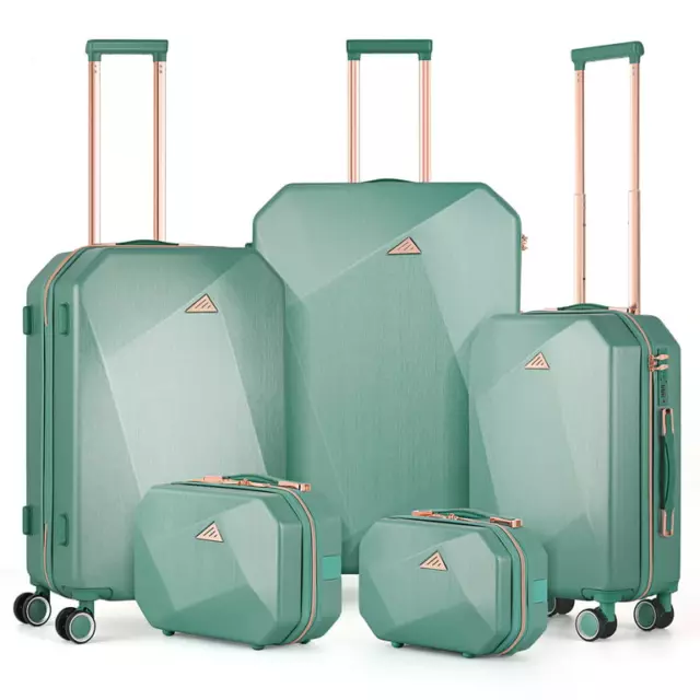 5Piece Luggage Hardshell Spinner Suitcase Lightweight w/Cosmetics Case TSA Lock