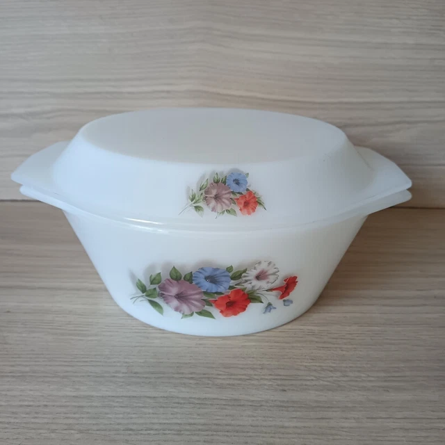Cocotte Arcopal Vintage à Motif Floral - Ustensile De Cuisine Rétro, état D'usage