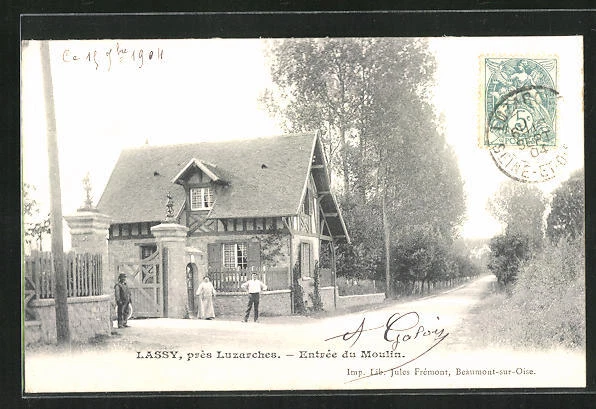 CPA Lassy près Luzarches, Entrée du Moulin 1904