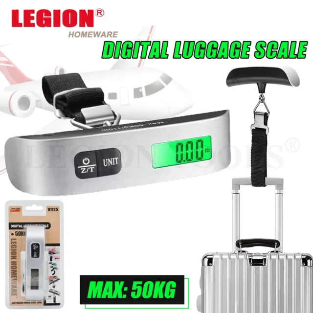 Portable Electronic Digital Luggage Scales Travel Bag Measures Weight Tool 50Kg
