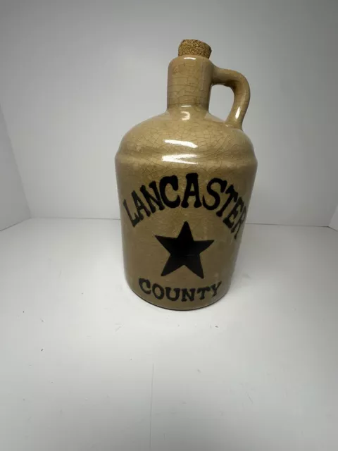 Crackled Stoneware Jug Lancaster County Star Country Home Decor