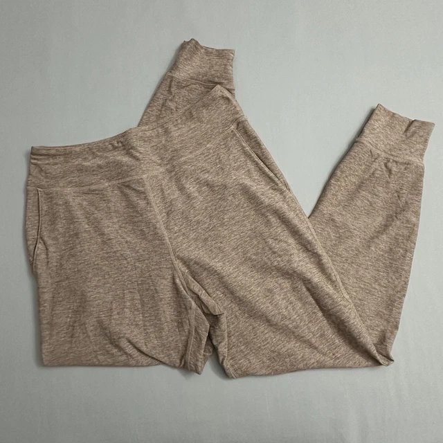 Outdoor Voices Joggers Womens Medium M Heather Tan Brown Pull On Elastic Waist
