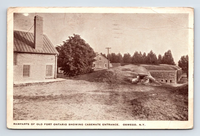 c1930 Ramparts of Old Fort Ontario Casemate Entrance Postcard Oswego New York NY