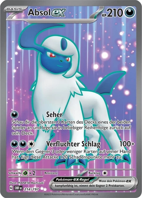 Pokemon Absol ex 214/197 | Obsidianflammen | Deutsch Near Mint