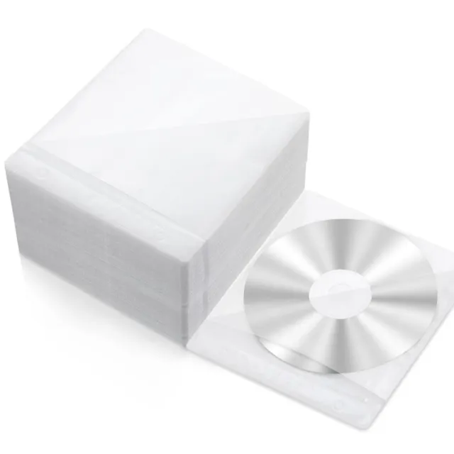 200pcs Lightweight CD Sleeves Plastic Disc Holder CD Protector  CD Storage