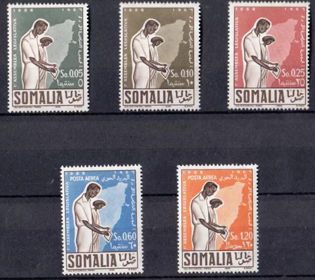 ITALIA Somalia AFIS 5 Stamps Inaugurazione della 1 Assemblea legislativa 1956