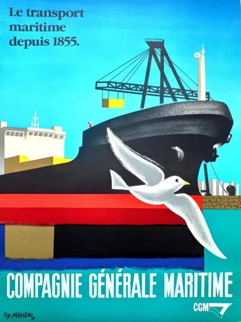 affiche poster    compagnie générale maritime