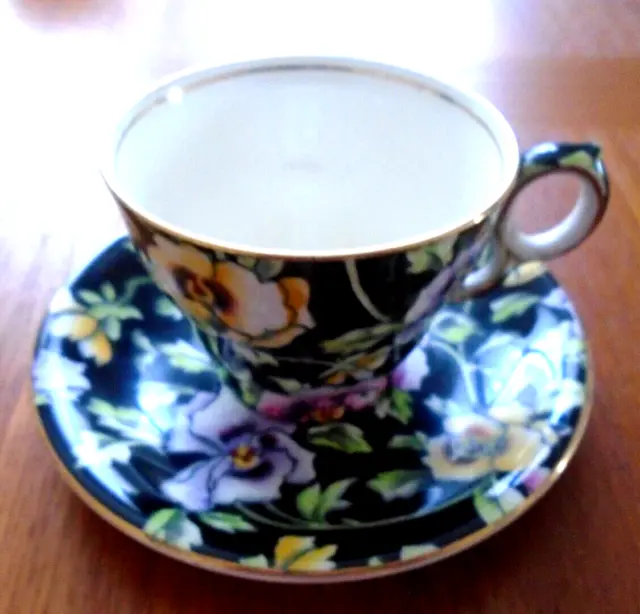 Vintage Royal Winton Grim Wades Balmoral Floral Tea Cup Saucer Set Made England!