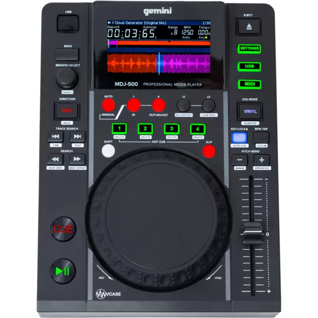 Gemini MDJ-500 DJ Starter Pack Media Player + Mixer 2-Channel Package Bundle 3