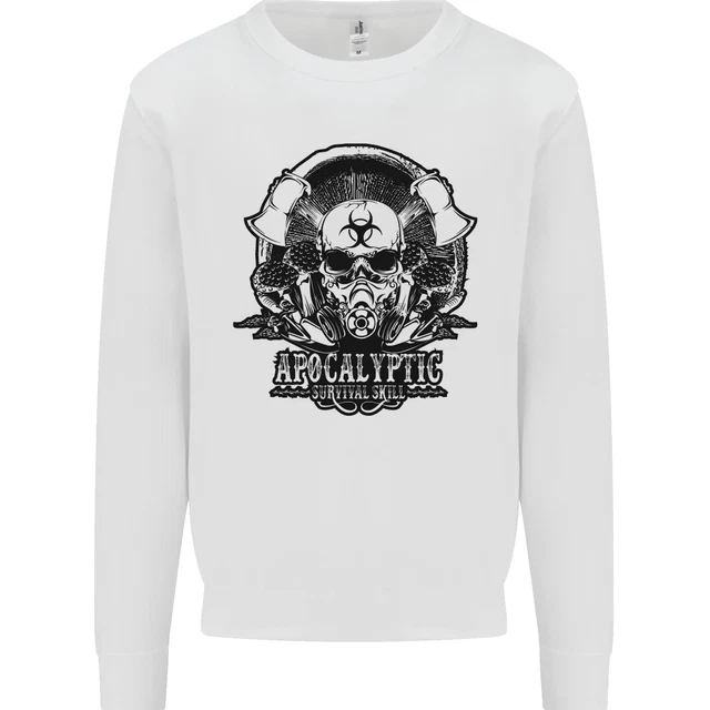 Apocalyptic Survival Skull Gamer Gaming Kids Sweatshirt Jumper