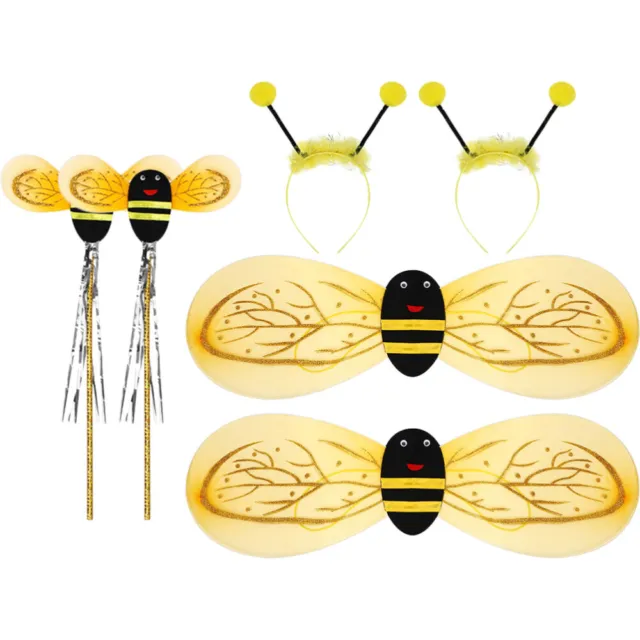 2 Sets Embellished Headband Outfits for Girls Little Bee Props Costume