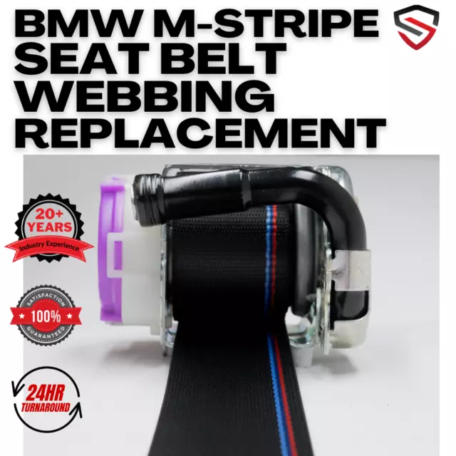 M STRIPE Seat Belt Webbing Strap Replacement Service -  BMW M SERIES WEBBING