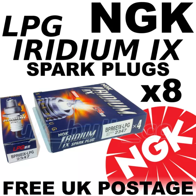 8x NGK IRIDIUM LPG SPARK PLUGS LAND RANGE ROVER 4.6 lt P38 Model 94 >98 No.2347
