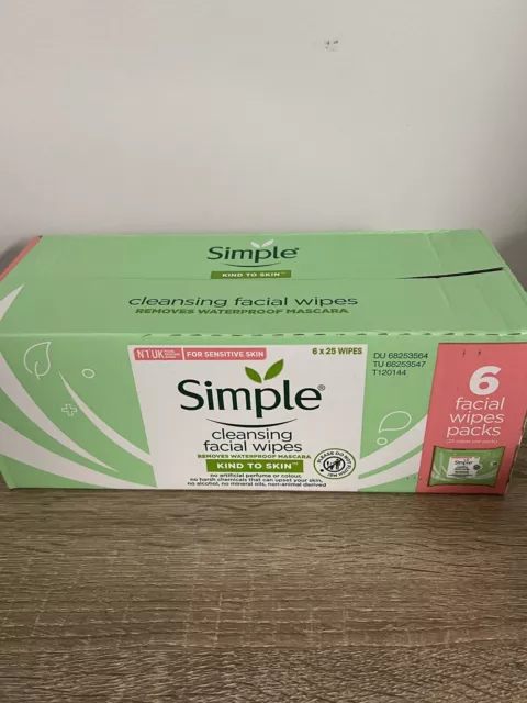 Simple Sensitive Skin Experts Kind To Skin Cleansing Facial Wipes 25 Ct, 6 Pack 2