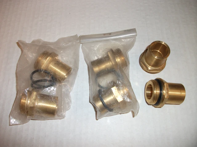 QTY (6) Roth brand brass Manifold Inlet Connectors, plumbing + radiant heating