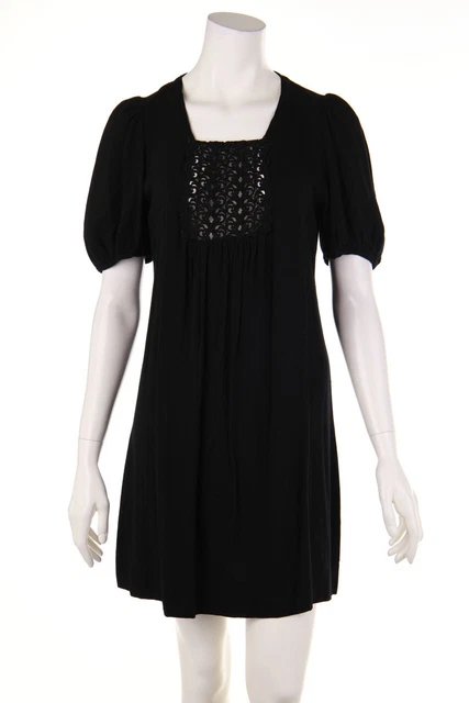 Robe Sandro En Dentelle Noire - Taille 1, Longueur Genoux - Occasion En Très Bon état