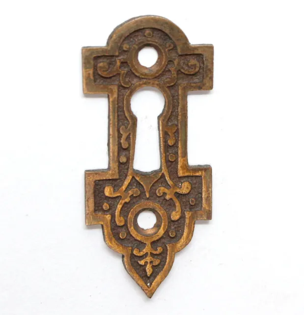 Antique 2.5 in. Victorian Bronze Door Keyhole Cover Plate