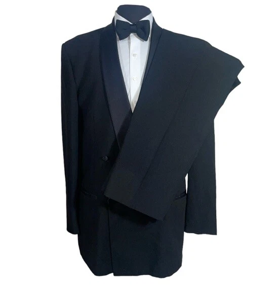 Superb Givenchy Double Breasted Shawl Collar Black Tuxedo Sz 43L 37X32.5