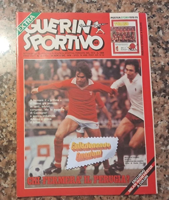 Maxi Poster Perugia Calcio 1978-1979 – Guerin Sportivo – Rare, Ombrie, Neuf