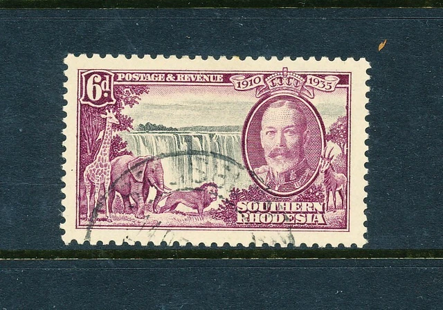 SOUTHERN RHODESIA GV SG34, 6d black & purple, FINE USED. Cat £24.