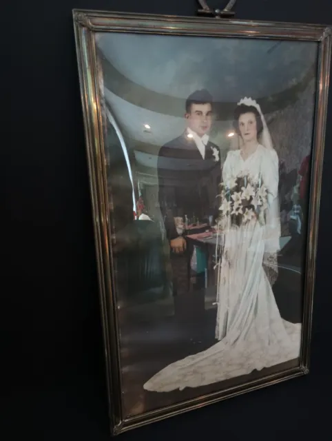 Vintage Bubble Photo Frame Wedding 16-1/2" x 10-1/2"