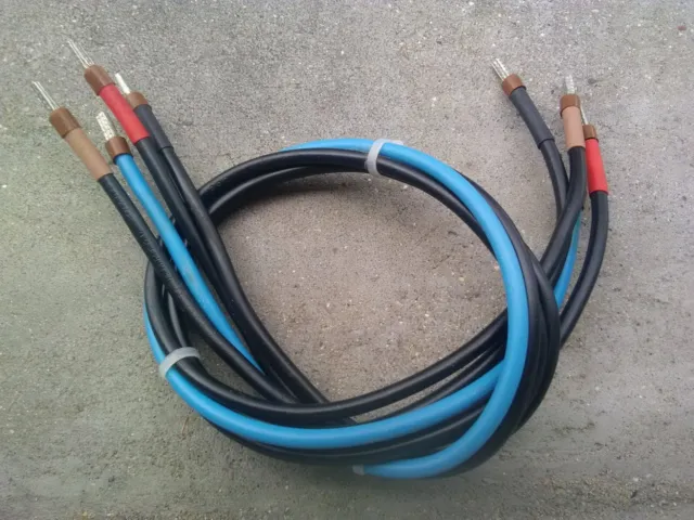 4 x 70cm : fils / câble d'alimentation HO7-VK 10 mm² 10mm2 souple + embouts